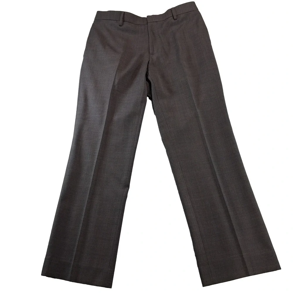 Banana Republic Dress Pants Mens 32/30 Brown Classic Fit Wool Blend Plaid